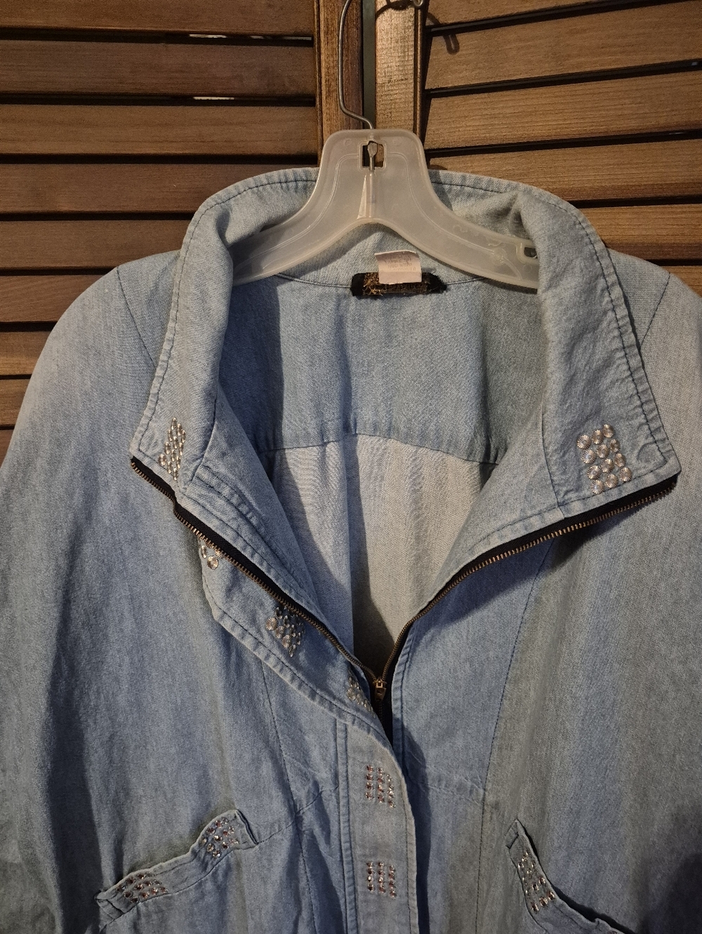 Vintage Mari-Lyn Light Blue Denim Bomber Jacket USA - Picture 6 of 11
